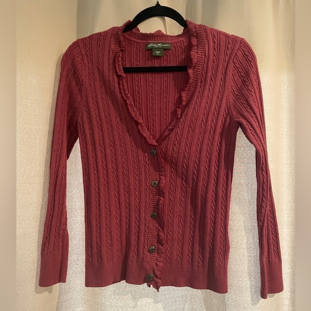 Women’s Burgundy Eddie Bauer Botton Up